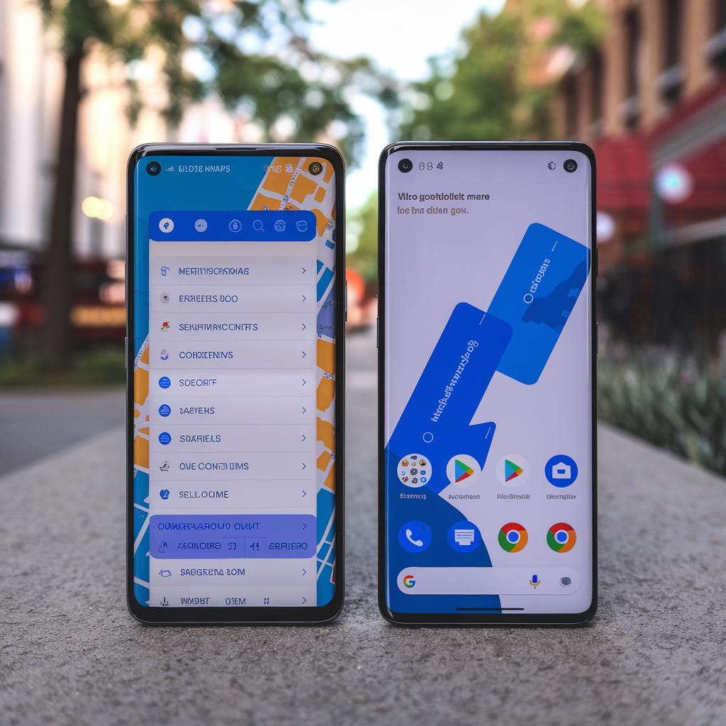 Comparaison des anciennes et nouvelles interfaces de Google Maps.