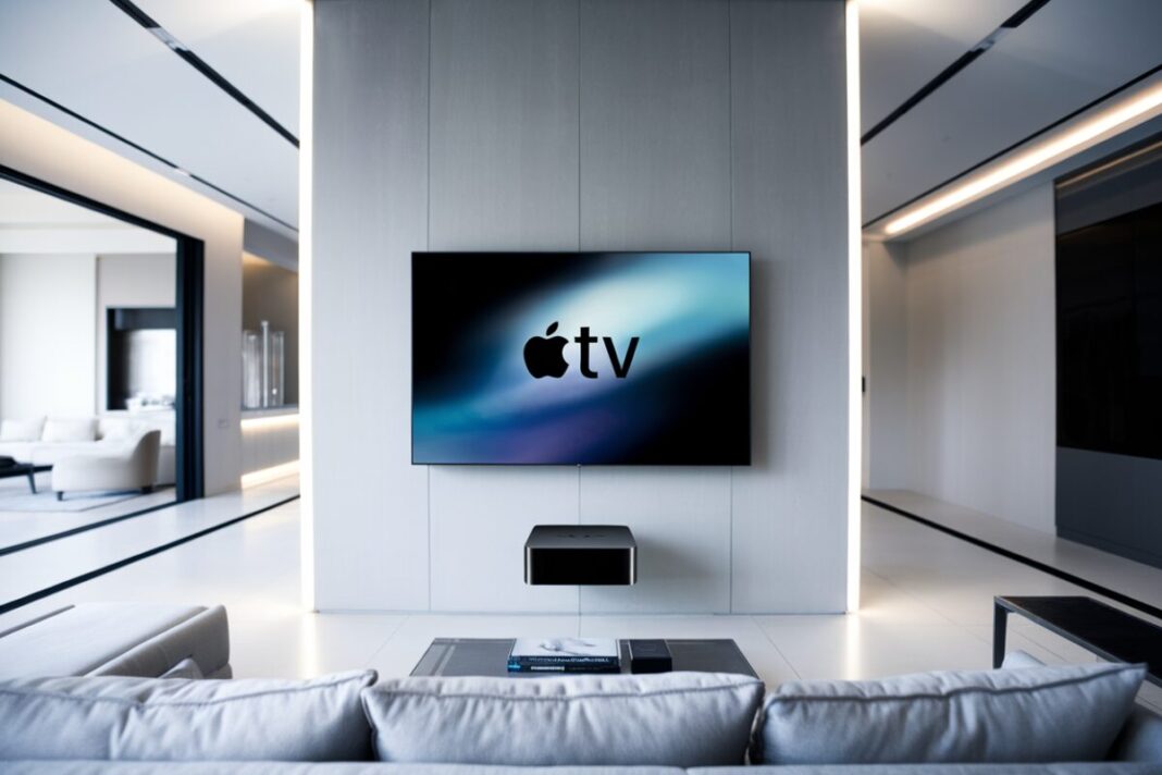 Apple TV affichant l'interface Liquid Glass