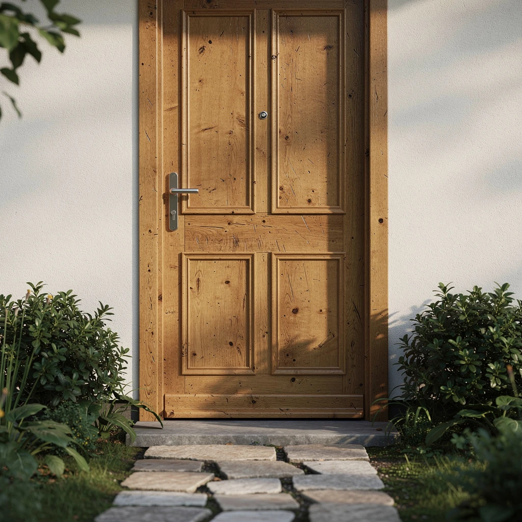 Porte d'entrée en bois
