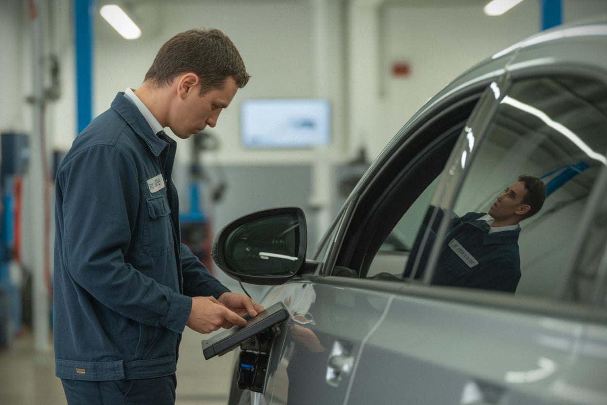 Contrôle du compteur kilométrique d'une voiture électrique moderne