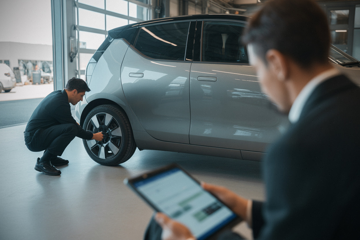 Inspection de restitution d'une voiture en leasing social