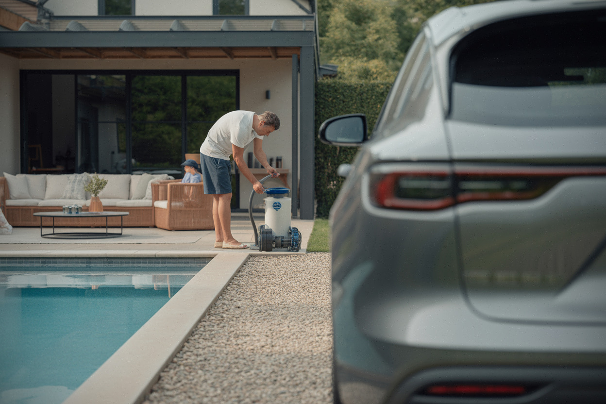Pompe de filtration de piscine privée surveillée par un propriétaire