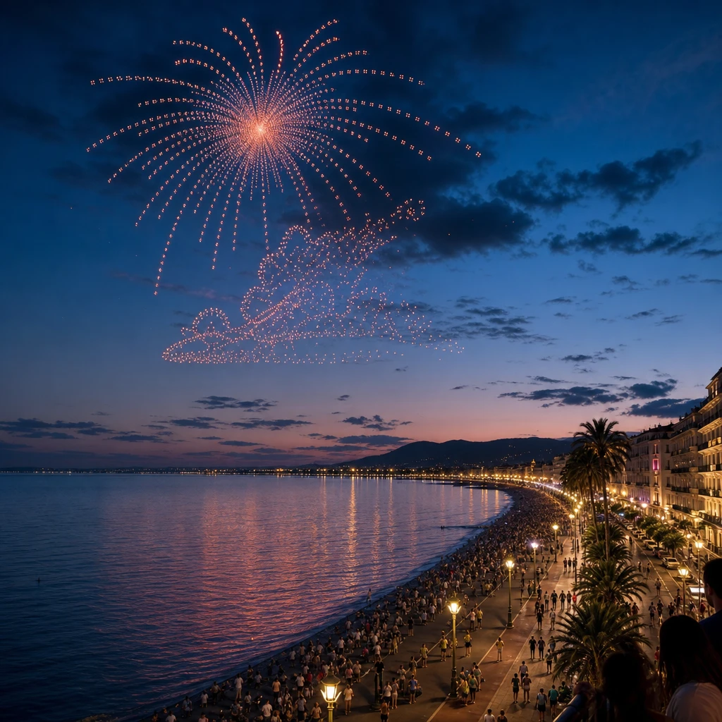 Spectacle de drones Nice 14 juillet