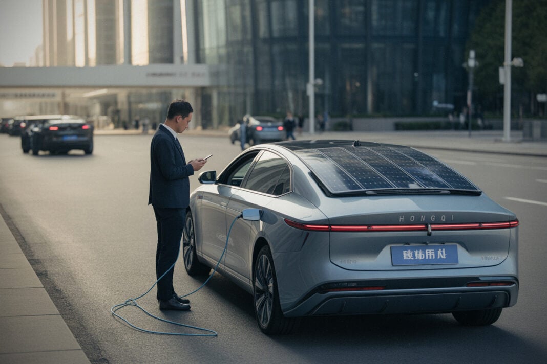 7a966a04a4140eb3 80 km d'autonomie solaire, Hongqi mise sur une carrosserie photovoltaïque, ce pari chinois surprend l'électrique